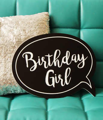 Табличка із пластику у вигляді бабла "Birthday Girl" (P21490) P21490 фото