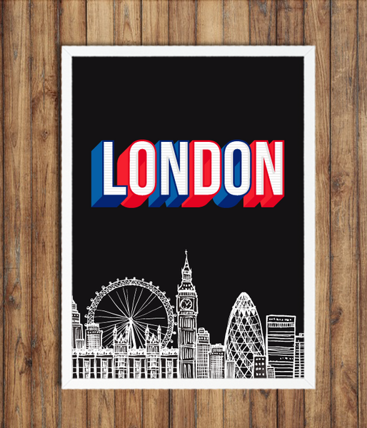 Постер для британской вечеринки "LONDON" 2 размера (L-212) A3_L-212 фото