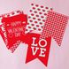 Бумажная гирлянда на день влюбленных "Happy Valentine's day" (12 флажков) V700 фото 3