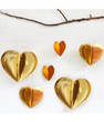 3D гирлянда из зеркальных сердечек золотая (2 метра)