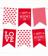 Паперова гірлянда на день закоханих  "Happy Valentine's day" (12 прапорців)