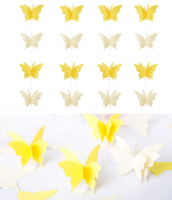 Гірлянда "3D Метелики" жовті та білі 20 шт 3 метри (B117) B117 фото