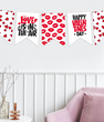 Паперова гірлянда на день закоханих  "Happy Valentine's day" 12 прапорців (04261)
