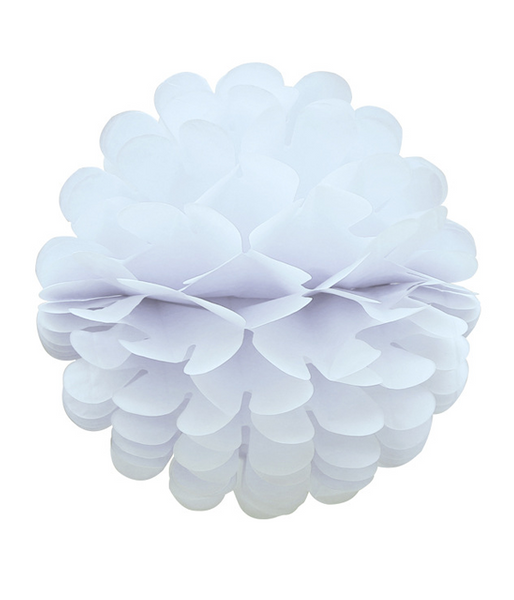 Бумажный шарик-помпон белый 30 см. (020019) 020019 фото