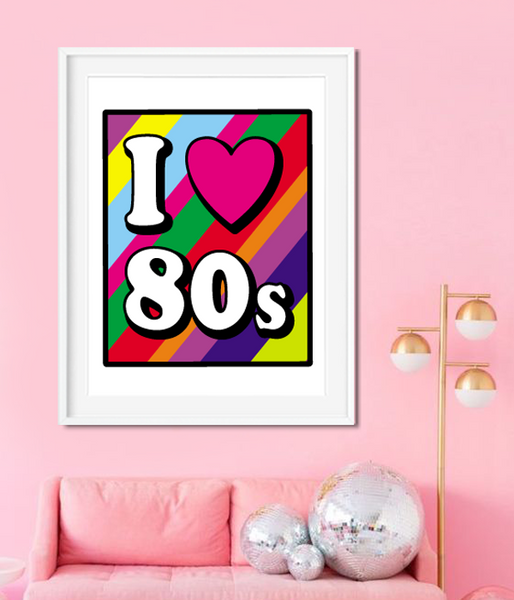 Плакат для вечірки I love 80s (2 розміри) 05082 (A3) фото