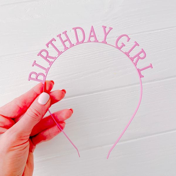 Обруч для именинницы нежно розовый "Birthday Girl" металл (BG162023) BG162023 фото