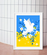 Декор для интерьера - постер с украинской символикой "Голубь мира" 2 размера (021147)