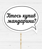 Табличка для новогодней фотосессии "Хтось купив мандарини?" 03312 фото