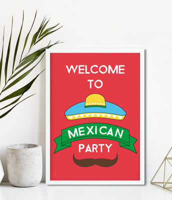 Постер "Welcome to Mexican Party" 2 размера без рамки (03980) 03980 фото
