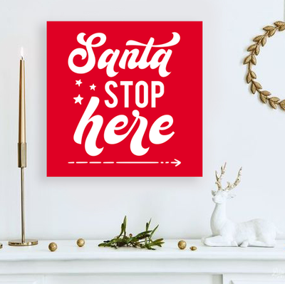 Новорічний декор - табличка для прикрашення інтер'єру будинку Santa Stop Here (04172) 04172 фото