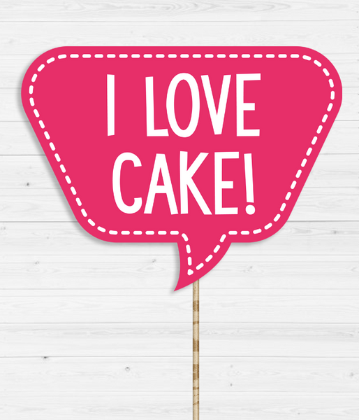 Табличка для фотосесії "I LOVE CAKE!" 03183 фото