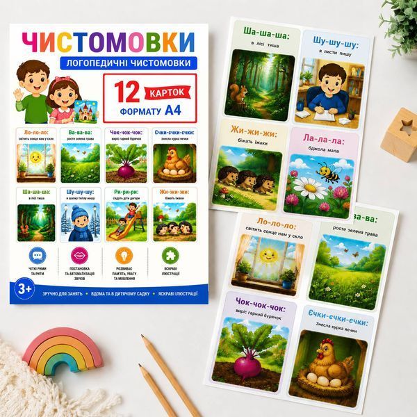Чистомовки для дітей - логопедичні картки (SKR2026) SKR2026 фото