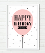 Постер с воздушным шариком "Happy Birthday" (2 размера)
