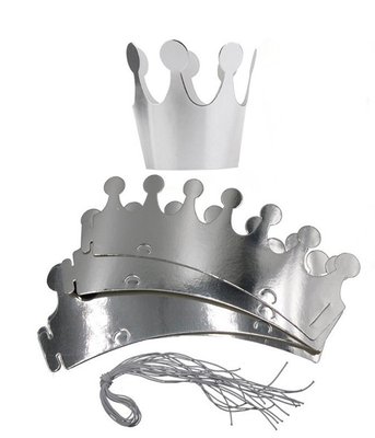 Бумажная корона серебряная (010071) 010071 фото