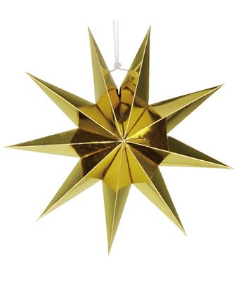 3D зірка картонна золота 1 шт. (30 см.) H070 фото