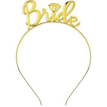Обруч для невесты "Bride" (пластик, золото) 2020-303 фото