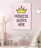 Постер для детской комнаты "Princess sleeps here" (2 размера) 03193 фото