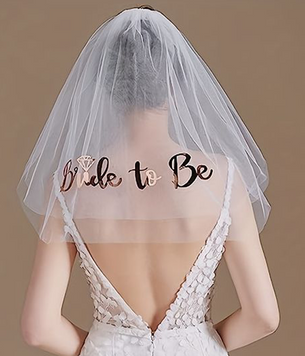 Фата для дівич-вечора "Bride to be" рожеве золото (B223) B223 фото