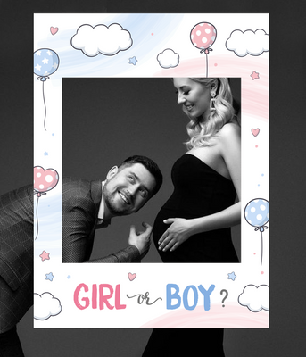 Рамка для фотосессии на Гендер Пати "GIRL or BOY" 80x60 cм (04921) 04921 фото