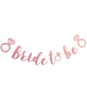 Гирлянда для девичника "Bride to be" c глиттером в цвете розовое золото (DV50121) DV50121 фото