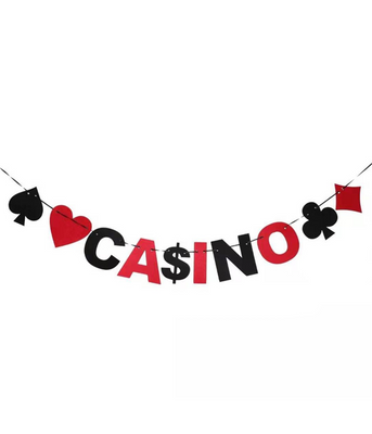 Гірлянда з фетру для вечірки в стилі казино "Casino" 02182 фото