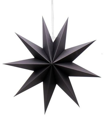 3D зірка картонна чорна 1 шт. (30 см.) H075 фото