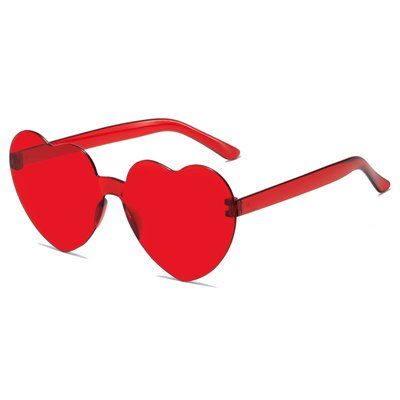 Пластикові окуляри з сердечками червоні (R07062023) R07062023 фото