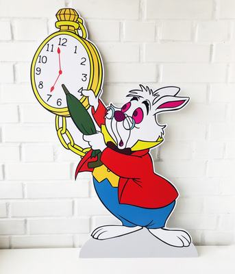 Фігура з пластику Білий кролик з годинниками (100 х 68 см.) 02391 фото