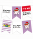 Бумажная гирлянда для вечеринки в стиле сериала Друзья "Happy Birthday" 12 флажов (F3315) F3315 фото 1