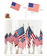 Американский флажок на палочке из ткани 30 см - флажок США (AM7104)