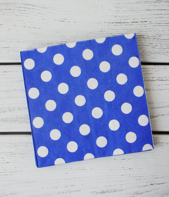 Бумажні серветки Blue polka dots 08024 фото