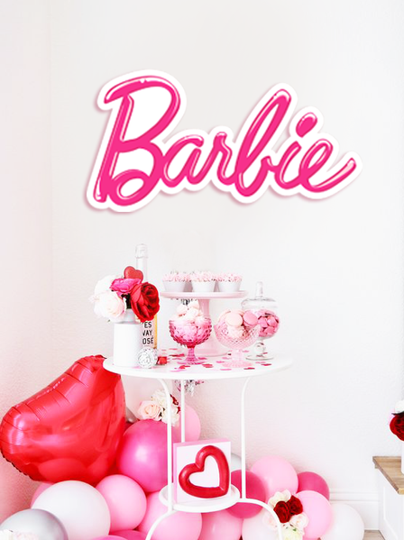 Табличка-логотип Barbie пластик 65х35 см (02897) 02897 фото