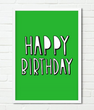 Постер для дня рождения "Happy Birthday" зеленый (2 размера)