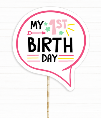 Табличка для фотосесії на перший день народження дівчинки "MY FIRST BIRTHDAY" (B130) B130 фото