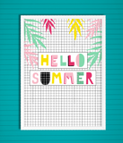 Постер для украшения вечеринки "Hello Summer" (2 размера) без рамки 0888_R209 фото