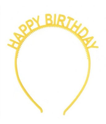 Аксесуар для волосся-обруч Happy Birthday (жовтий) 2020-31 фото