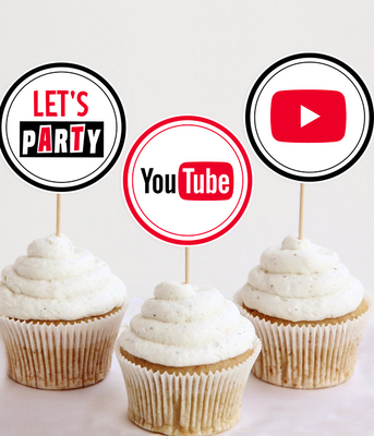 Топперы для капкейков "Youtube Party" (10 шт.) Y55 фото