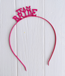 Обруч для подружки невесты "Team Bride" из металла розовый (02297)