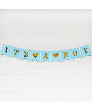 Бумажна гірлянда It is a boy! для хлопчика 2020-02_R221 фото