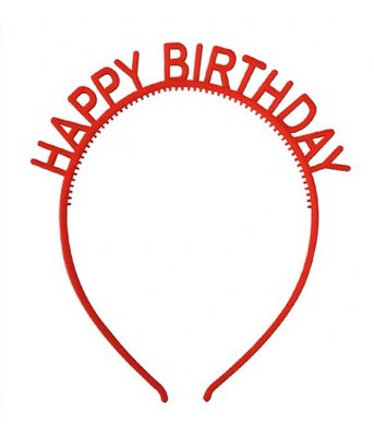 Аксесуар для волосся-обруч Happy Birthday (червоний) 2020-32 фото