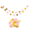 Паперова гірлянда "Рожеві та золоті зірки" 2 метри (M4020)