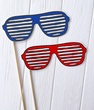 Фотобутафория-очки на палочках для американской вечеринки 2 шт (AM20205)