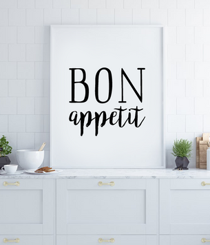 Постер для украшения кухни "BON appetit" 2 размера (50-22) 50-22 (A3) фото