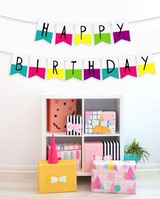 Стильна паперова гірлянда на день народження Happy Birthday! (02156) 02156 фото