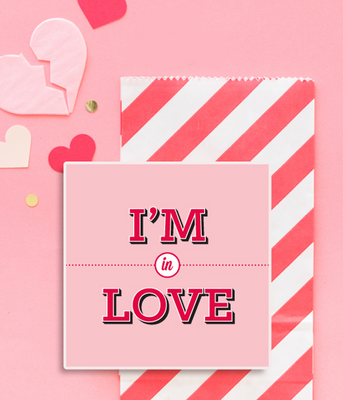 Листівка на день закоханих "I'M IN LOVE" 14x14 см (02883) 02883 фото