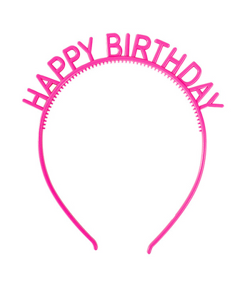 Аксесуар-обруч для волосся "Happy Birthday" малиновий (202026) 2020-26 фото