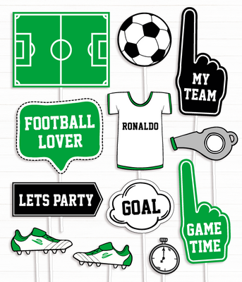 Набор фотобутафории для вечеринки в стиле футбол "Goal" 12 шт (F70073) F70073 фото
