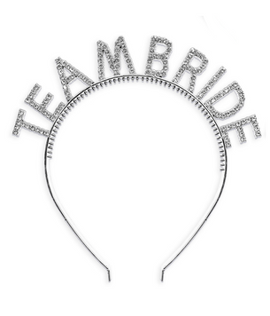 Обруч для подружки невесты "Team Bride" серебристый со стразами (DV02117) DV02117 фото