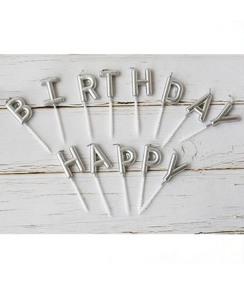 Cвічки для торта срібні літери "Happy Birthday" (CANDLES-2) CANDLES-2 фото