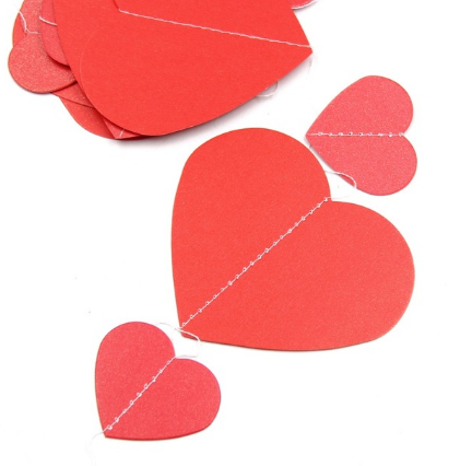 Гирлянда из сердечек на День Влюбленных "Red hearts" (2 метра) VD-120 фото